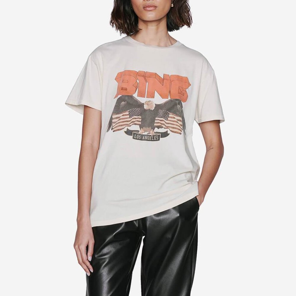 Anine Bing Cream Graphic Tee